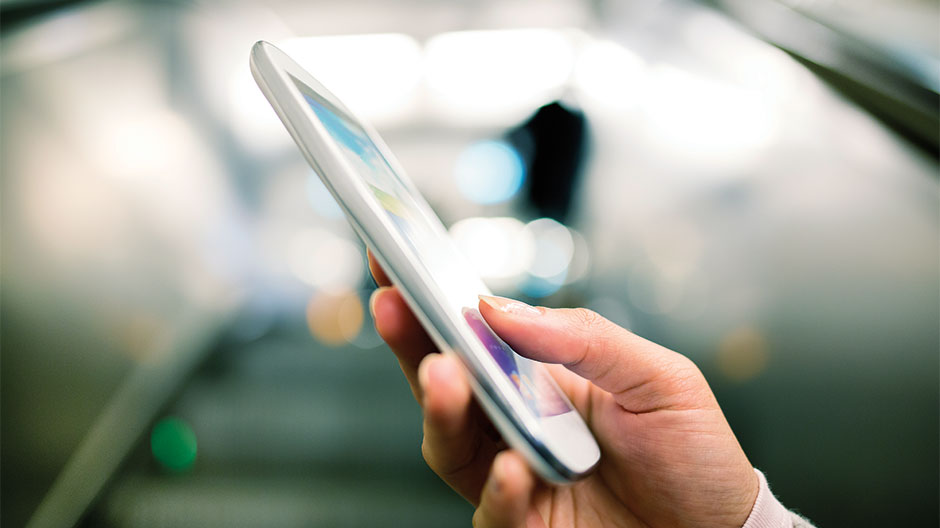 Woman using cell phone