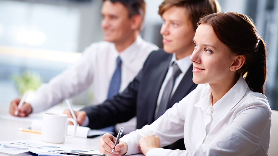 people at the office at meeting